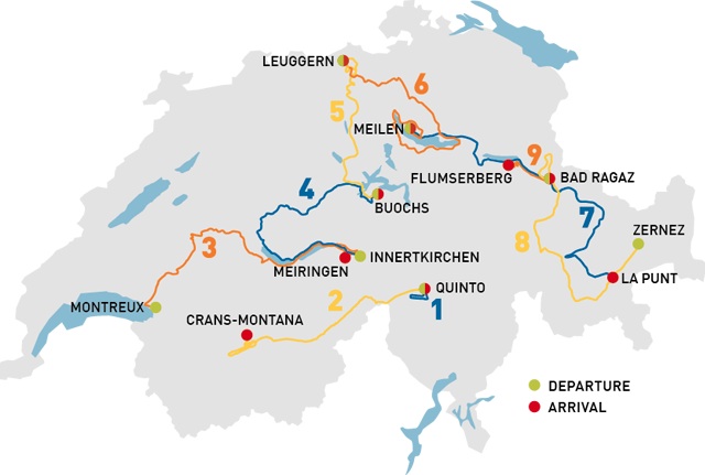 Mapa Tour de Suisse 2013